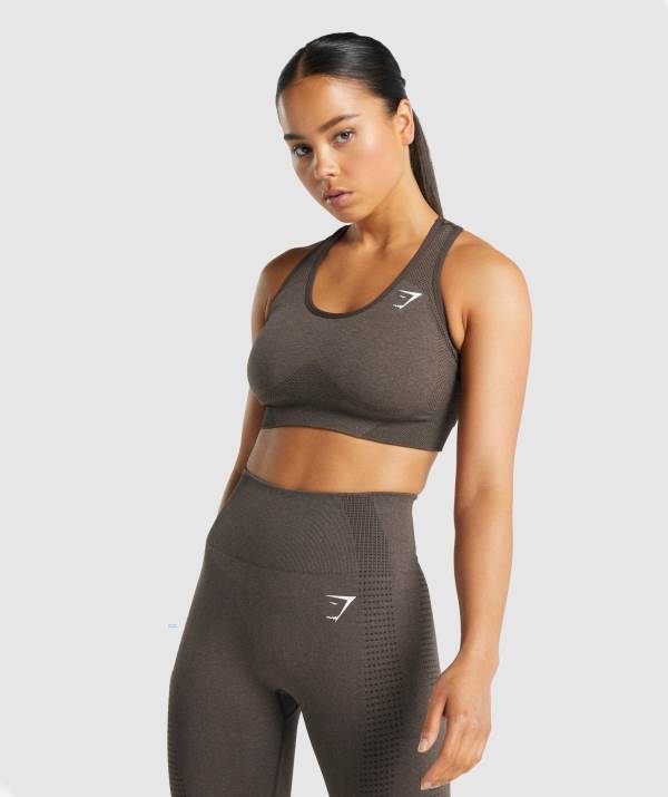 Damske Športové Podprsenky Gymshark Vital Seamless 2.0 Hnede | BV1935482